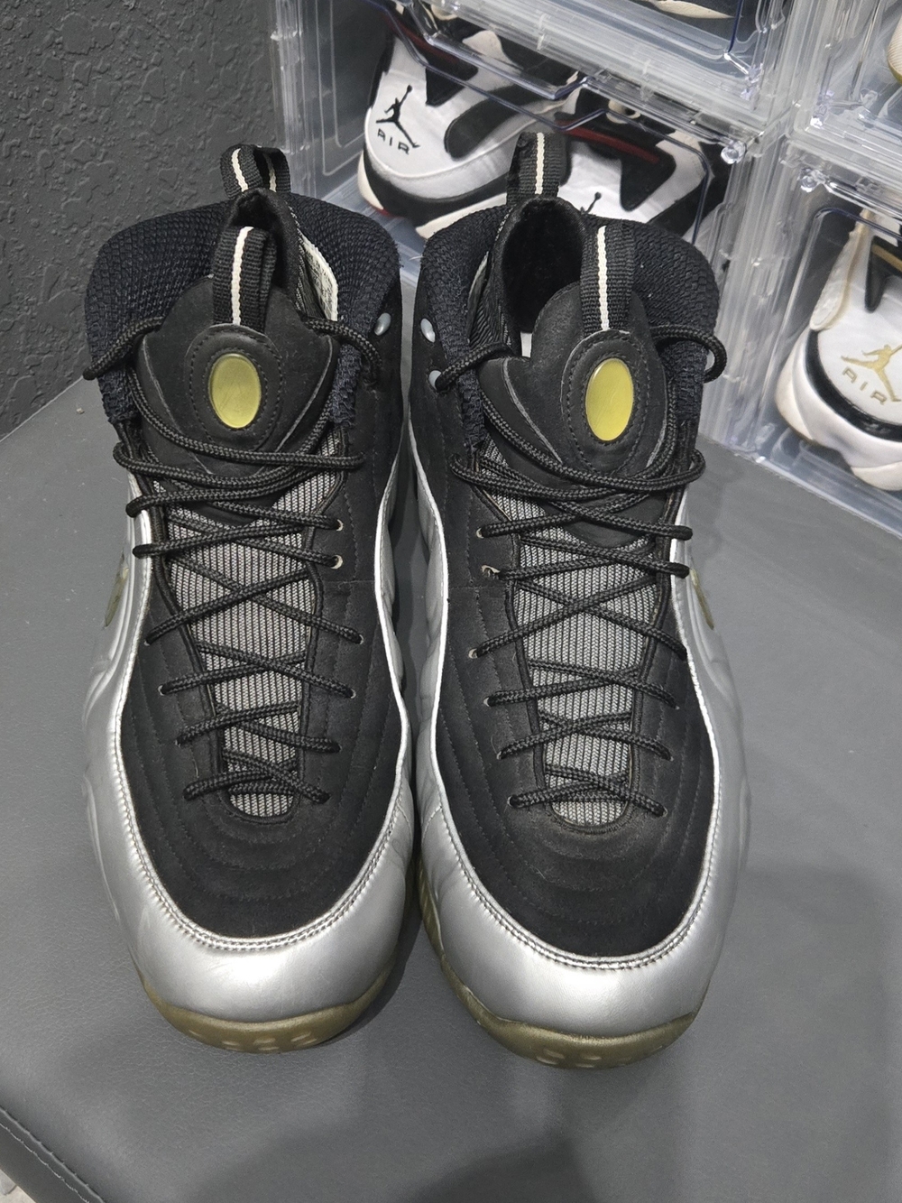 Mens Nike Air Penny 1/2 Cent (Silver & Black) Size 11.5